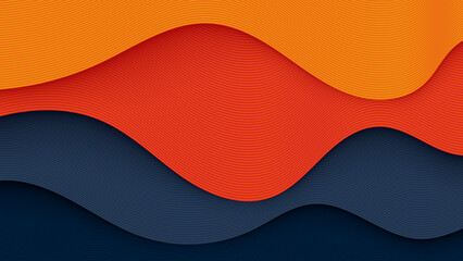 Poster - abstract red background with curved lines and modern vector wave design