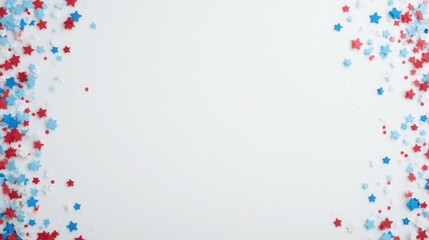 A white background with a red, white and blue star pattern