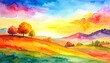 © Bambi and Sunny - Herbstliche Aquarelllandschaft