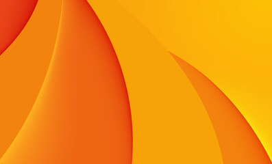 Poster - bright abstract orange wave background with gradient and curved lines