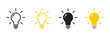 © Hunter Leader - Light bulb icon. Creative idea and inspiration concept. Energy and thinking symbol. Idea sign symbol. Bulb icon collection. Vector illustration