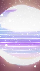 Wall Mural - Glowing planet with horizontal lines and particles, space animation