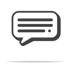Wall Mural - message speech bubble outline icon transparent vector isolated