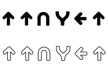 Navigation Arrows UI Icons Set for Web and App Design