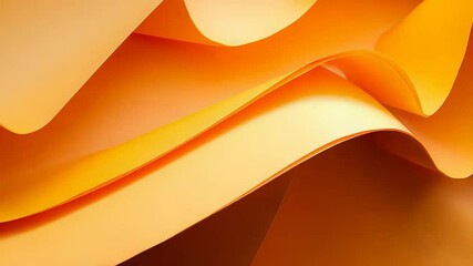 Orange abstract paper stripes creating wavy shapes