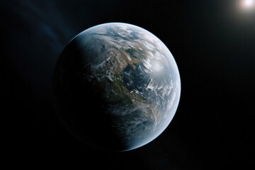Wall Mural - some terrestrial exoplanet in space