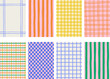 © Marina Zlochin - Retro, vintage hand drawn abstract patterned backgrounds. French, Italian style patterns with strips, checkered and plaid vector pattern