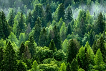  Emerald Canopy A Lush Evergreen Forest Landscape