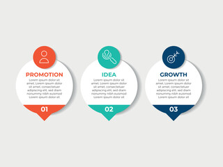 Wall Mural - 3 steps business data visualization timeline process infographic template design with icons.