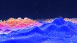 © Kamila - Colorful, textured landscape of mountains with glowing details.