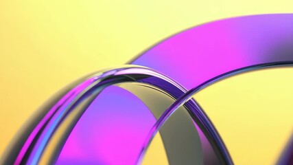 Abstract curved forms create a visually striking design, using colorful transparent elements to capture light and motion on a gradient background.