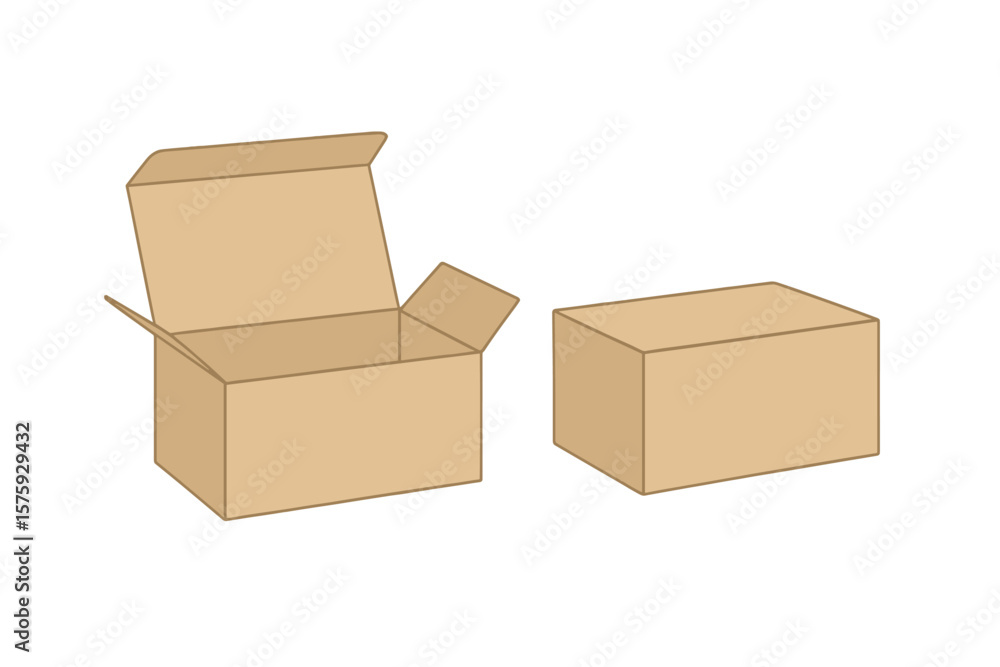 Vector de Stock Carton delivery packaging box. Blank packaging box ...