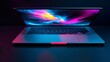 © JohnnyMohAzar - a laptop with colorful, abstract light emanating