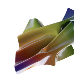 Wall Mural - Abstract iridescent folds with a metallic sheen