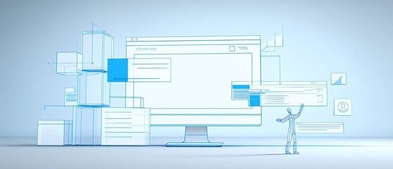 Abstract illustration of digital interface design and development.
