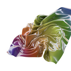 Wall Mural - Abstract iridescent folds with a metallic sheen