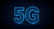 © KHALIED - Futuristic 5G Wireframe, Glowing Digital Connectivity, Next-Gen Mobile Networks, High-Speed Internet Symbol, Technological Innovation Concept.