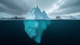 Magnificent Iceberg Under Water Photography Dramatic Cold Environment Ocean Scene Nature's Beauty