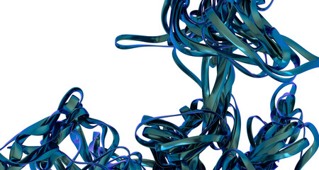 Wall Mural - Abstract background with swirling blue ribbons. Perfect for modern designs.