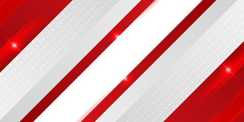 Wall Mural - abstract modern 3d red, white background with lines arrow geometric overlap shape elements. abstract