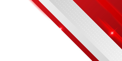 Wall Mural - abstract modern 3d red, white background with lines arrow geometric overlap shape elements. abstract