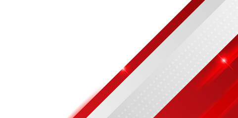Wall Mural - abstract modern 3d red, white background with lines arrow geometric overlap shape elements. abstract