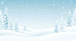 © AssetBud - Serene winter landscape featuring snow-covered hills and graceful pine trees under a gentle snowfall creating a tranquil scene.