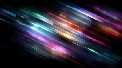 Wall Mural - colorful neon light trail complex overlay on black background