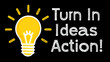 © Chopang.studio - Turn in ideas action concept with glowing yellow light bulb illustration on black background symbolizing creativity and motivation for innovation and inspiration in business and education