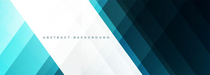 Wall Mural - dark blue abstract wide banner with white line and geometric shapes. vector modern abstract backgrou