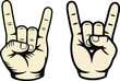 © MDAmanullah - Set of 2 rock on hand signs vector illustration