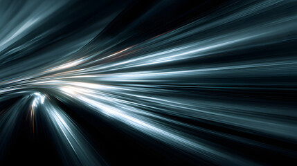 Wall Mural - dynamic abstract background with light streaks conveying speed and motion in cool blue tones.