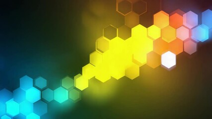 Wall Mural - blue yellow hexagonal geometric elegance sleek futuristic abstract background glowing neon light on 