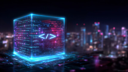 abstract illustration set depicting application software development concepts including low code dev