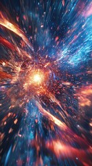 Wall Mural - Cosmic Swirl of Colorful and Radiant Light and Energy Blending Together in an Enticing Display of Colorfulness
