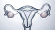 © Mini Minami - Beautifully shaped transparent glass uterus with smooth curves and delicate details, symbolizing female reproductive health and anatomy