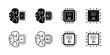 © Haseen - AI Brain Chip Icons in Solid and Outline Vector Style