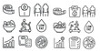 © Александр Михайлюк - Set of icons for fitness and health, including a scale, a person running, and a bowl of salad