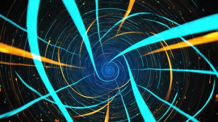 Wall Mural - a mesmerizing abstract background featuring swirling blue and orange lines creating a futuristic and