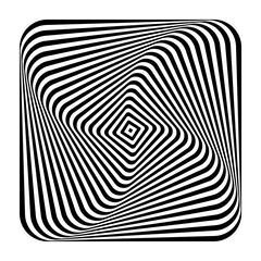 Wall Mural - whirl rotation motion and 3d illusion in abstract op art design. striped lines pattern.