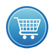 © Liudmyla - Blue Circular Graphic featuring White Shopping Cart Icon for E-commerce Design