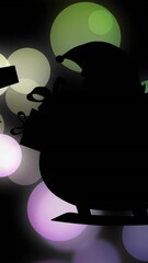 Wall Mural - this video shows santa claus in a sleigh, surrounded by bokeh light spots