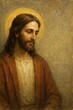 © dario - An Oil Painting Style Portrait of Jesus Christ on a Christian Banner