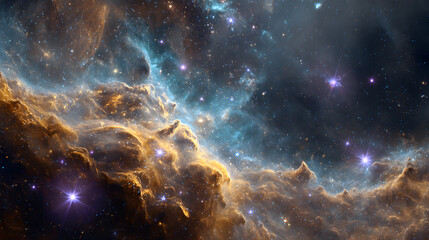 Wall Mural - Galaxy and Starry Space Background with Cosmic Elements
