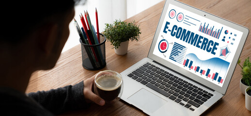 Wall Mural - e-commerce data software provide modish dashboard for sale analysis to the online retail business