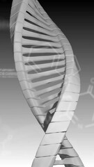 Wall Mural - animation of dna strand and scientific data processing