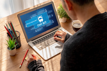 Wall Mural - chatbot software application for modish online business that automatically reply to customer questio