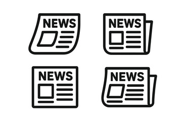 newspaper icon set. news vector symbol collection. press, media, and journalism concept. daily publi