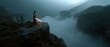 © Богдан Скрипник - Epic fantasy rpg character on cliff edge in mystical landscape