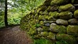 © Amelia - lush mossy stone wall with nature